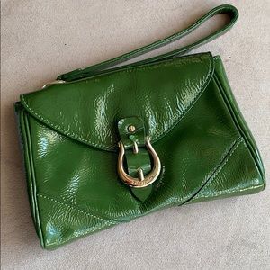 Kate Spade Green Patent Wristlet Clutch